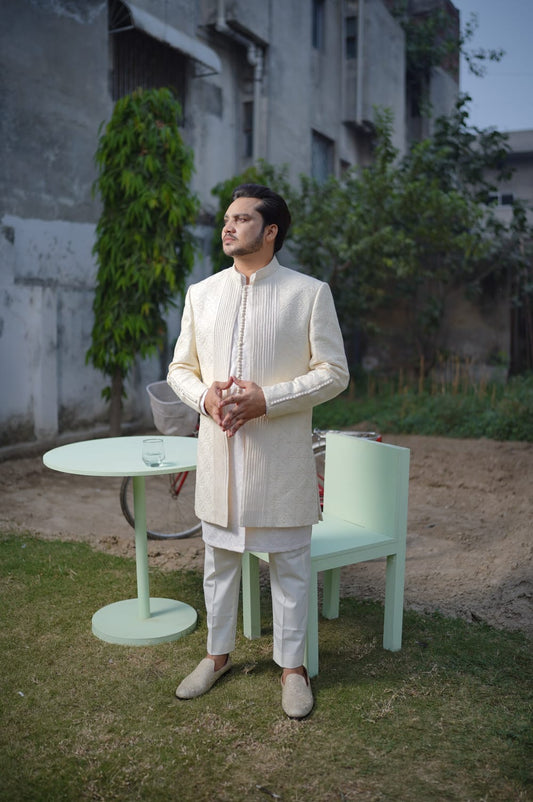 Signature open short sherwani