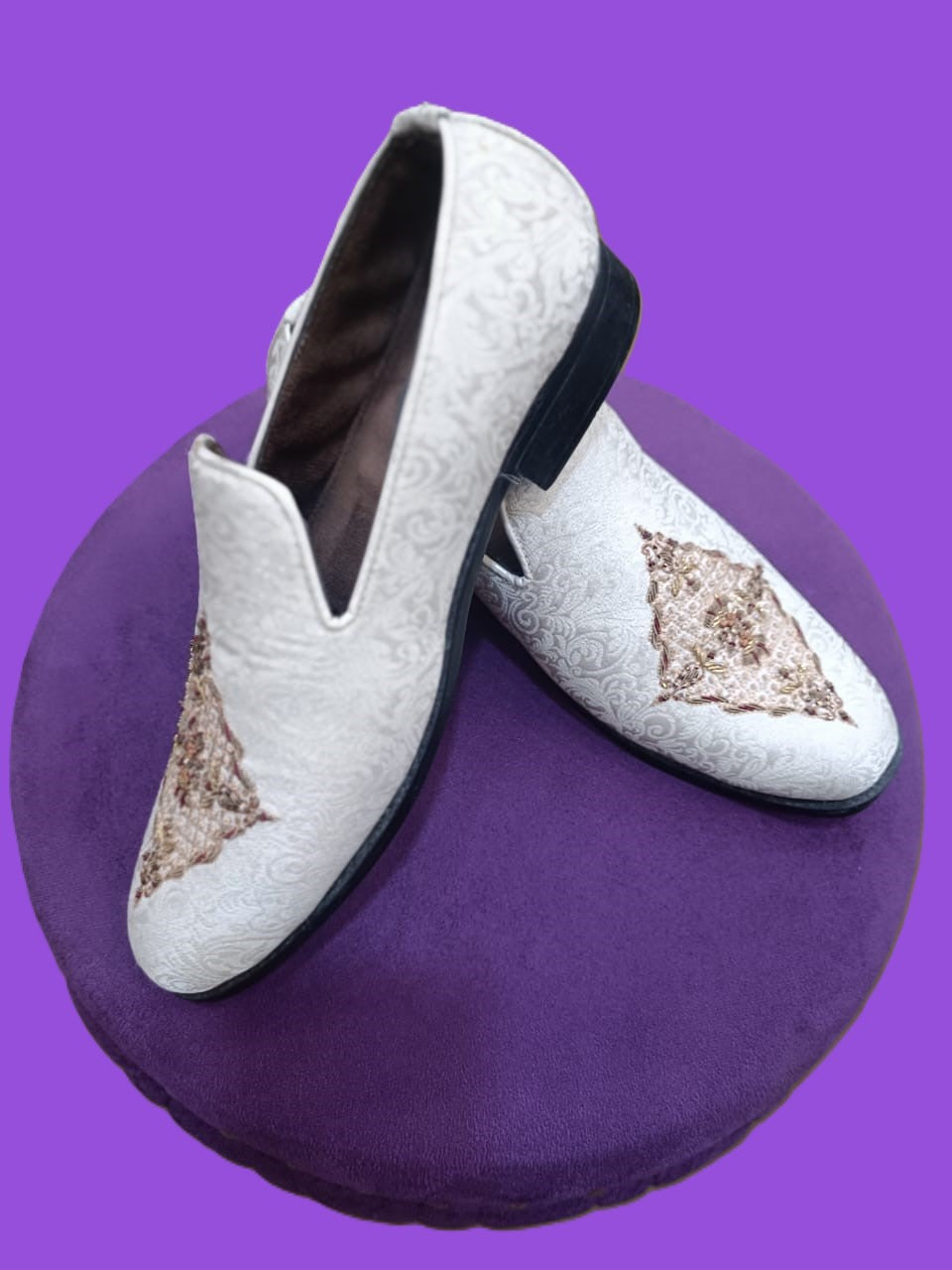 Matching embroidered shoes