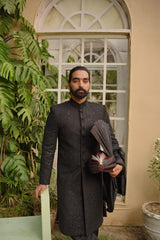 Aristocratic Black embroidered sherwani