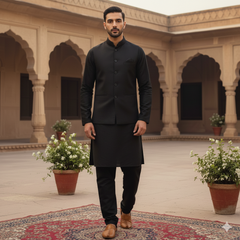 Tropical black waistcoat